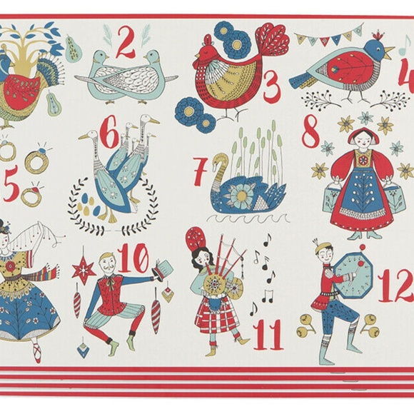 Now Design Placemat Set/4 12 Days of Christmas NEW - Picture 1 of 2